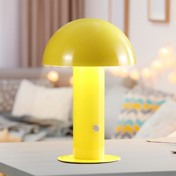 Boletus 10.75" Contemporary Bohemian Rechargeable/Cordless Iron Integrated LED Mushroom Table Lamp